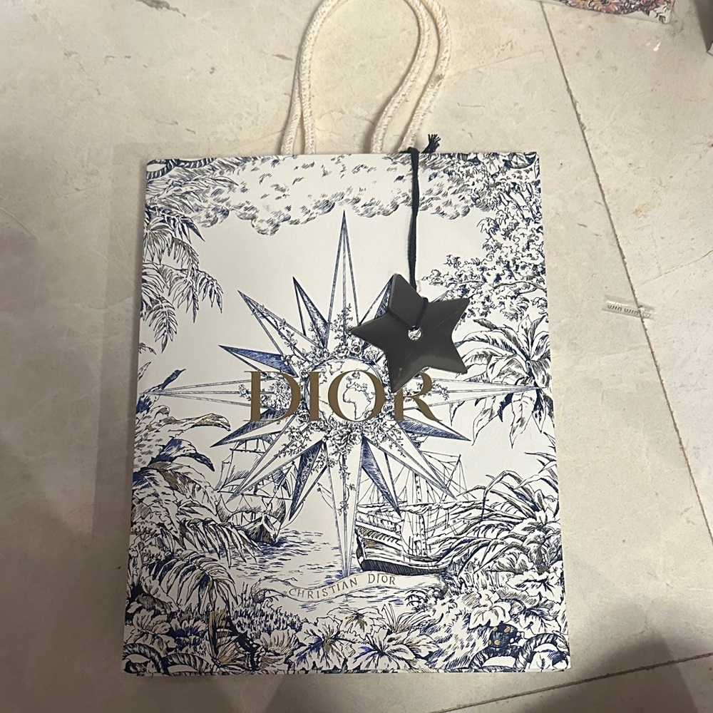 Dior Navy and White shopping bag